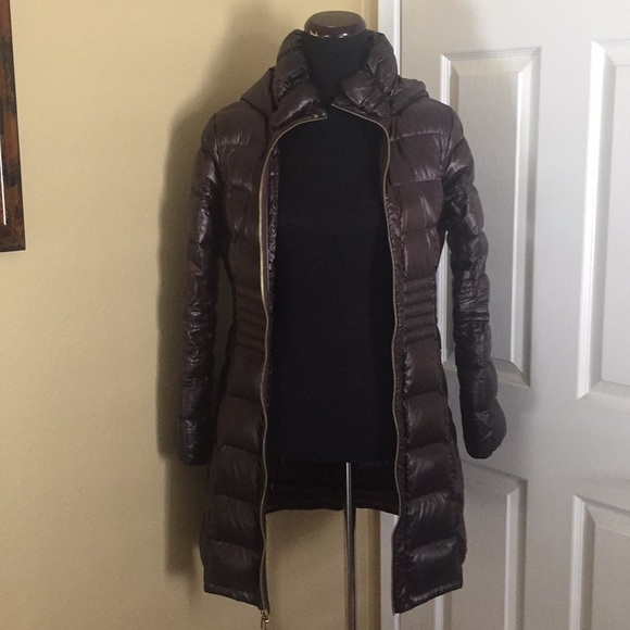 VIA SPIGA WOMENS BROWN DOWN HOODED COAT - Picture 7 of 11